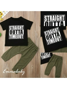 YOUNGER TREE Toddler Baby Boy Clothes Outfit Straight Outta Timeout Vest Camouflage Shorts Set Summer 2Pcs